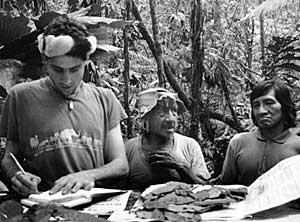 Huaorani Forest Masters and Jonathon - Ethnobotanical Studies, Napo Province, Ecuador, May 1996